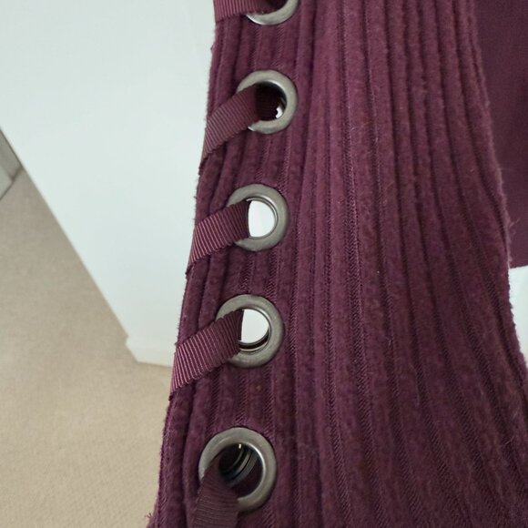Burgundy Knit Midi Dress - Picture 4 of 5